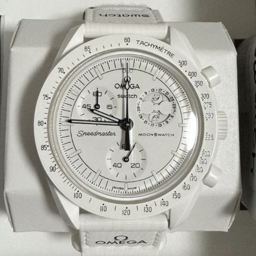 Snoopy × OMEGA × SWATCH BIOCERAMIC MoonSwatch Mission To The Moonphase "White"