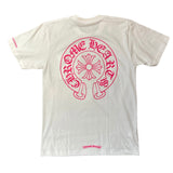 Chrome Hearts Pink Logo Horseshoe S/S Pocket Tee "White"