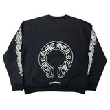 Chrome Hearts Horseshoe Floral Crew Sweatshirt "Black" M クロムハーツ ホースシュー フローラル スウェット "ブラック"M
