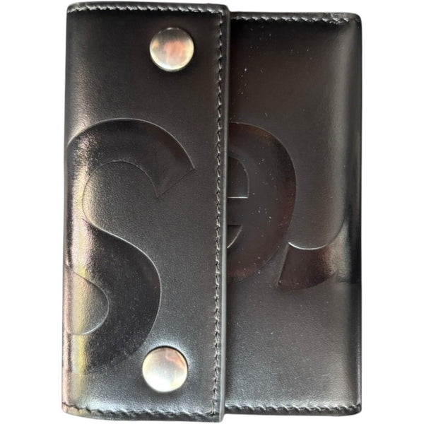 2025SS 正規品 Supreme Leather Chain Wallet Black 財布