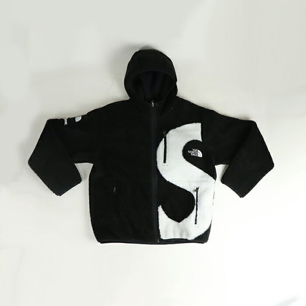 2020FW Supreme × THE NORTH FACE S Logo Hooded Fleece Jacket Black