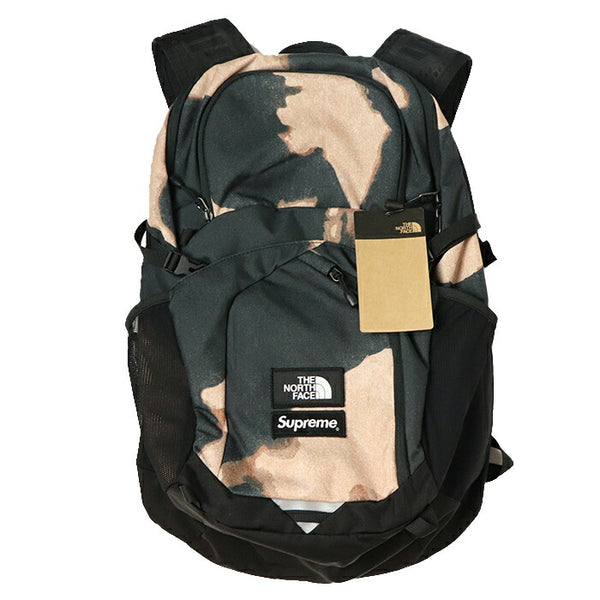 2021AW Supreme × THE NORTH FACE Bleached Denim Print Pocono Backpack Black