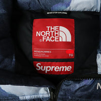 2021AW Supreme × THE NORTH FACE Bleached Denim Print Mountain Jacket Indigo