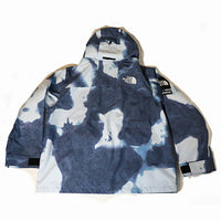 2021AW Supreme × THE NORTH FACE Bleached Denim Print Mountain Jacket Indigo