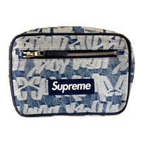 2022SS Supreme Fat Tip Jacquard Denim Waist Bag Blue