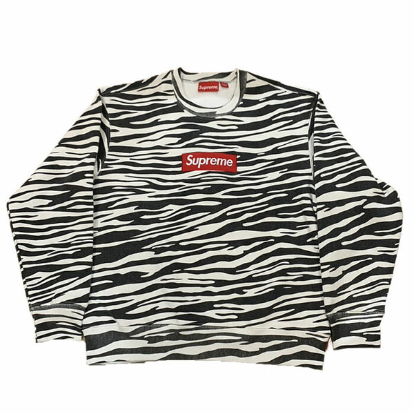 2022FW Supreme Box Logo Crewneck Zebra