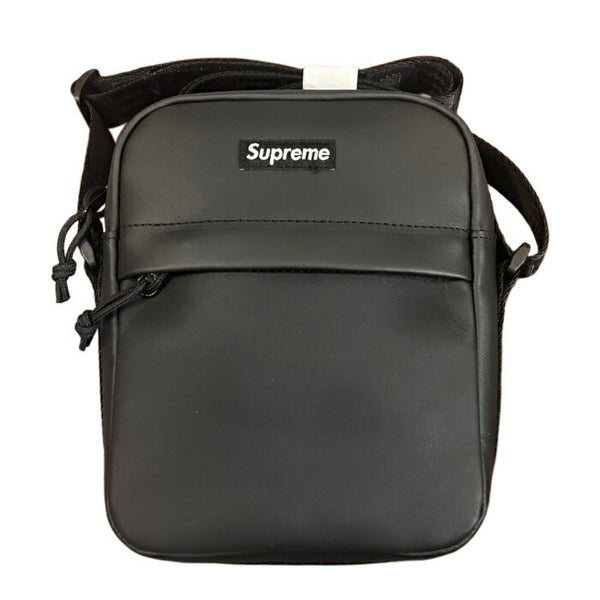 2023FW Supreme Leather Shoulder Bag Black