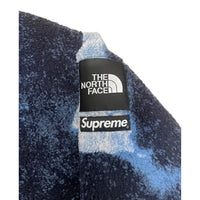 2021AW Supreme × THE NORTH FACE Bleached Denim Print Fleece Jacket Blue