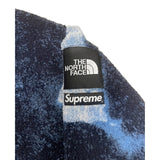 2021AW Supreme × THE NORTH FACE Bleached Denim Print Fleece Jacket Blue