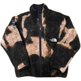 2021AW Supreme × THE NORTH FACE Bleached Denim Print Fleece Jacket Black