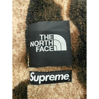 2021AW Supreme × THE NORTH FACE Bleached Denim Print Fleece Jacket Black