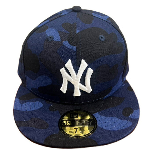 2024SS BAPE A BATHING APE MLB NEW ERA YANKEES 59Fiftiy Cap navy