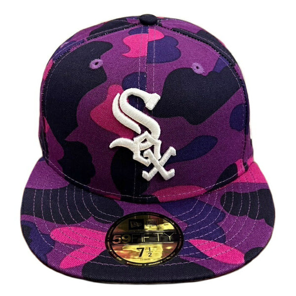 2024SS BAPE A BATHING APE MLB NEW ERA White sox 59Fiftiy Cap Puprle