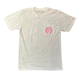 Chrome Hearts Pink Logo Horseshoe S/S Pocket Tee "White"