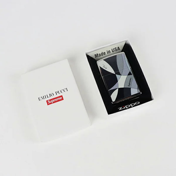 2021SS Supreme × Emilio Pucci Zippo Black